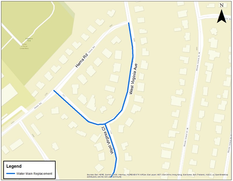 West Virginia Avenue Water Improvement Project Map